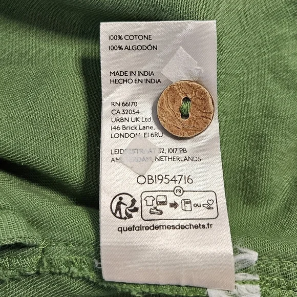 Pilcro Anthropologie Kayla Flounce Green Denim Drop Waist Mini Dress Sz M - Picture 11 of 13